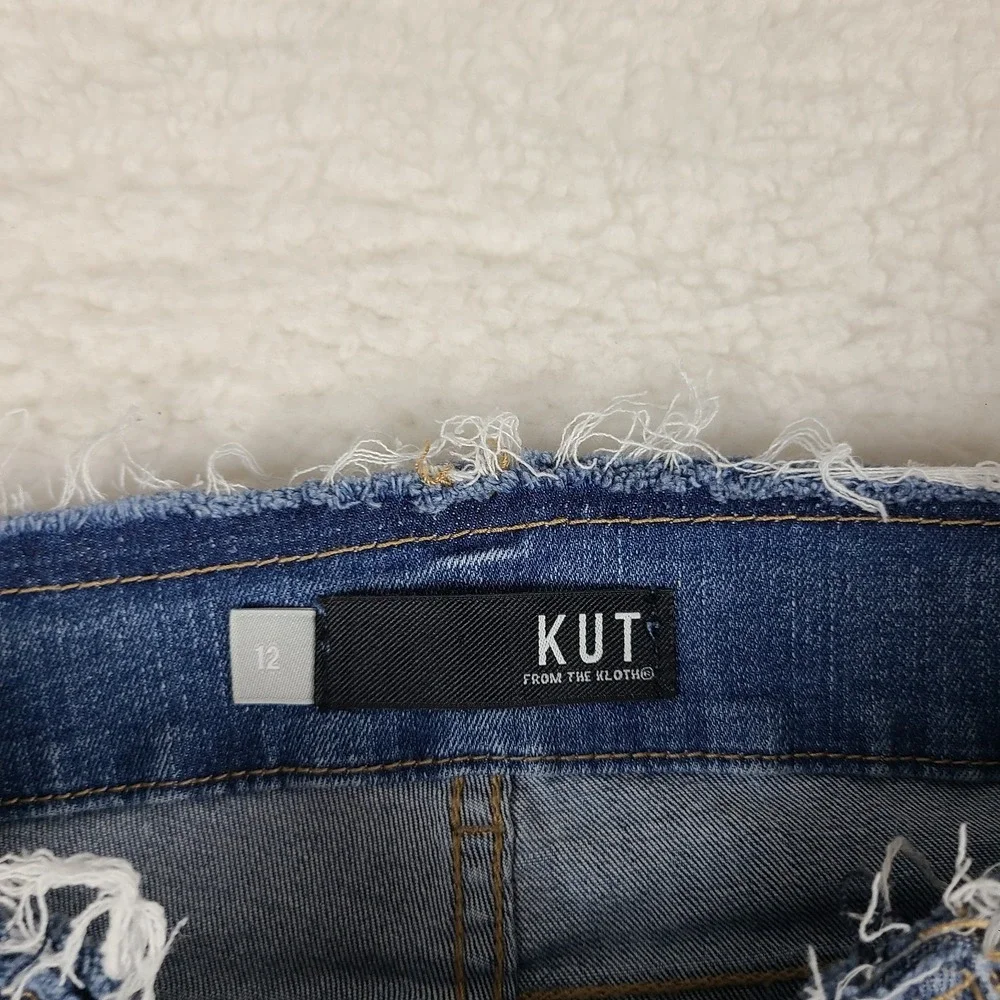 Kut From‎ The Kloth Jeans Womens 12 Blue Connie High Rise Ankle Skinny Distress